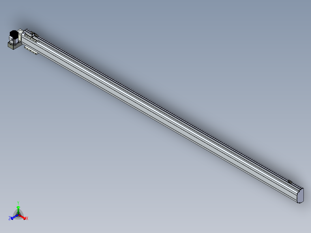 同步带滑台-半封闭B13H-L45-S2950-LU-P40-D3正等轴测图