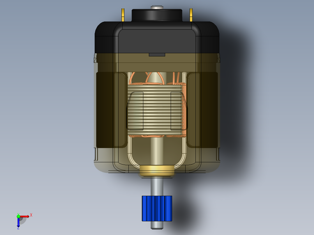 直流电动机马达俯视图