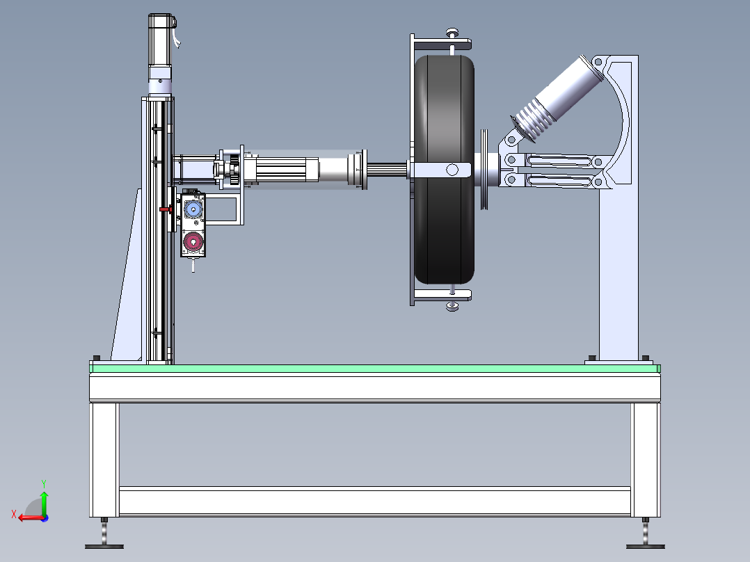轮毂驱动电动汽车悬架振动试验台设计1444295后视图