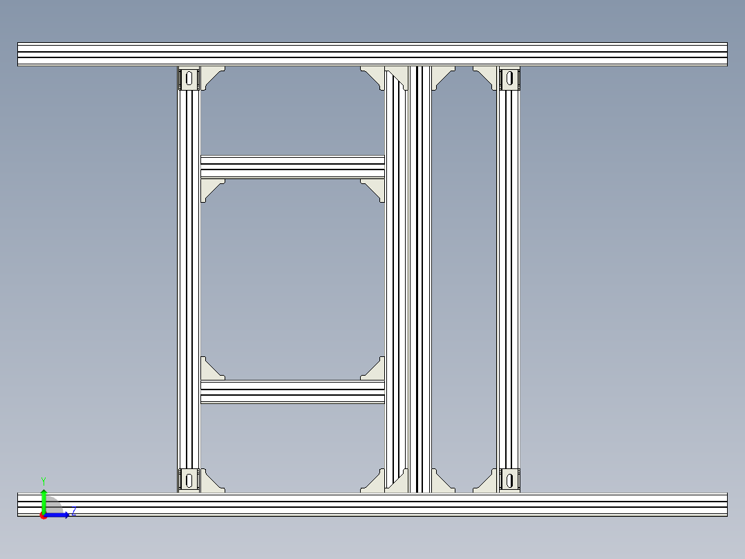 铝型材小车架子左视图