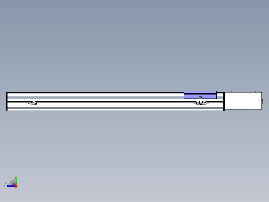 同步带滑台-半封闭B17H-L50-S800-R-P75-D3右视图