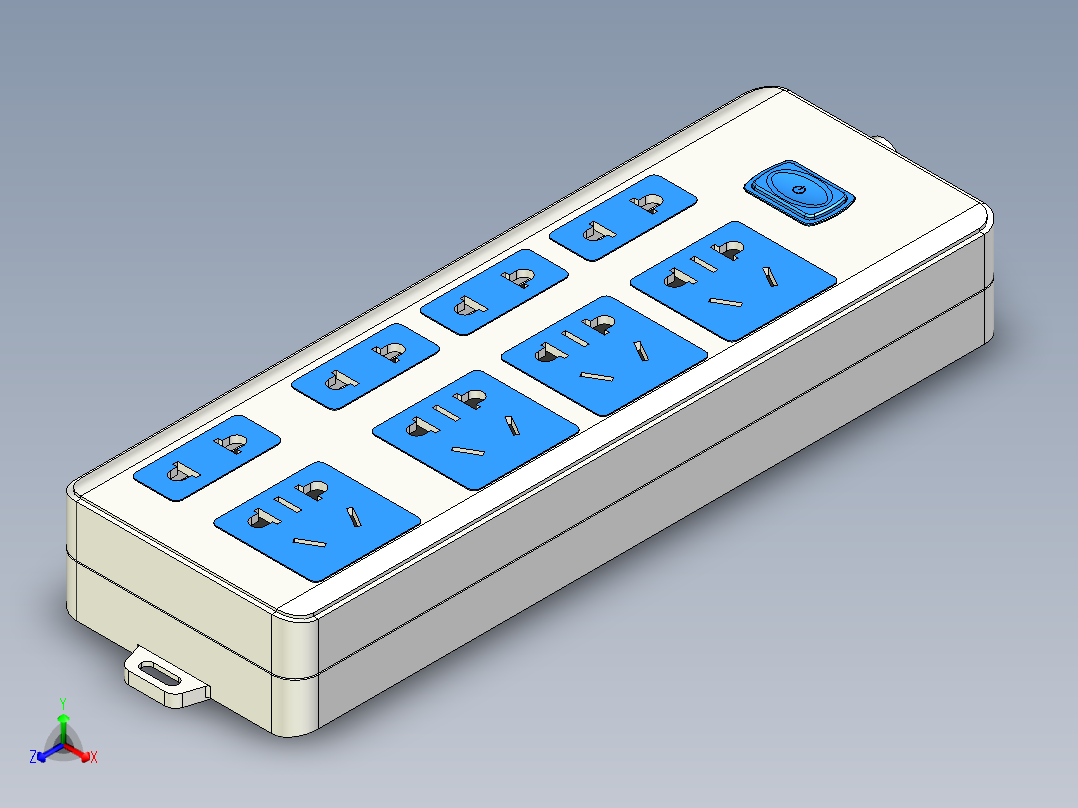公牛GN-403插线板 UG SW STP X_T正等轴测图
