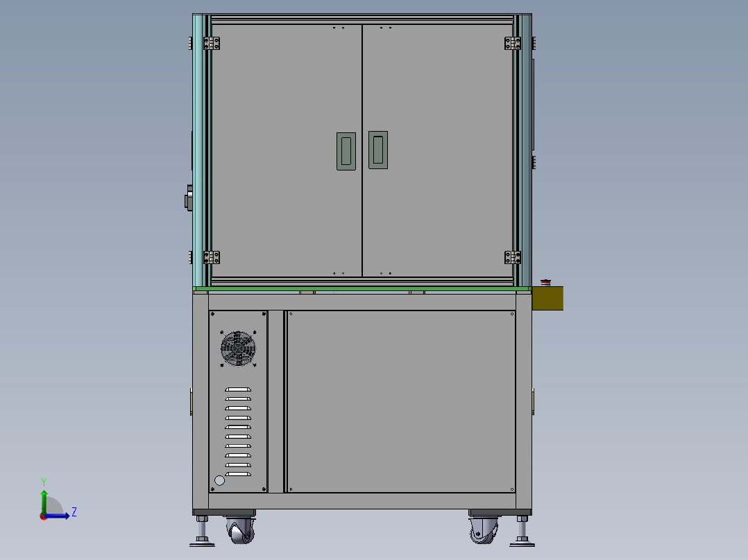 全自动贴标机_贴标签设备左视图
