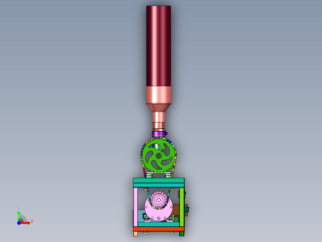 可降解塑化单螺杆挤出机前视图