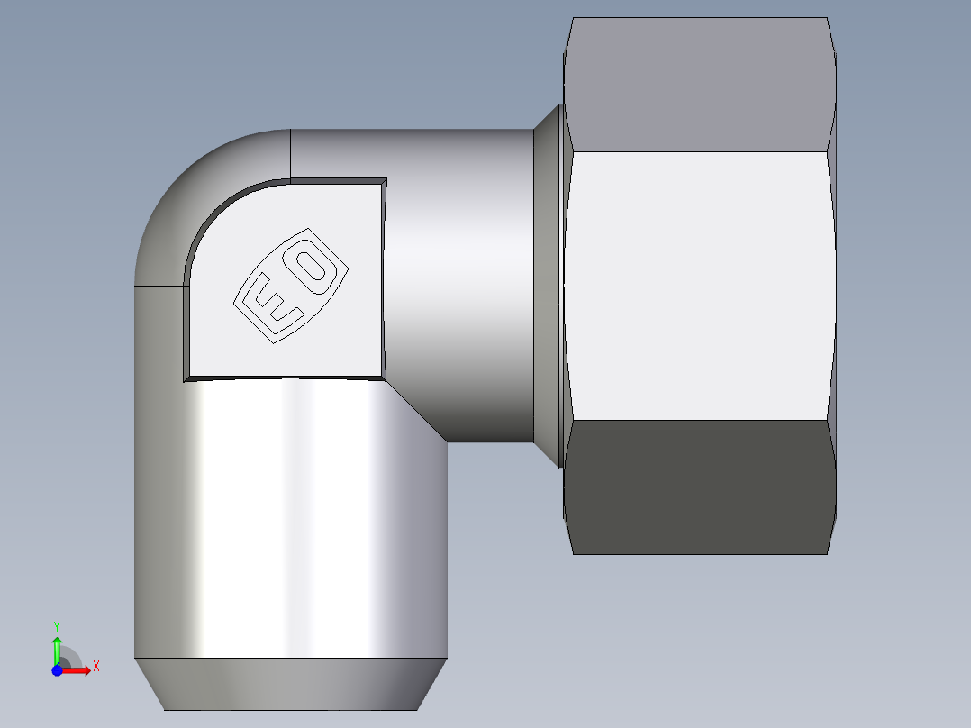 卡套式工业通用硬管接头EO_Weld_elbown_WAS25ZS前视图