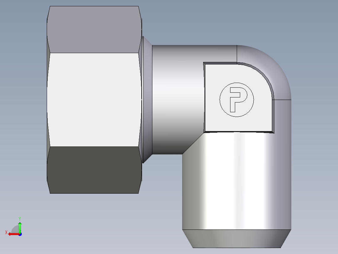 卡套式工业通用硬管接头EO_Weld_elbown_WAS25ZS后视图