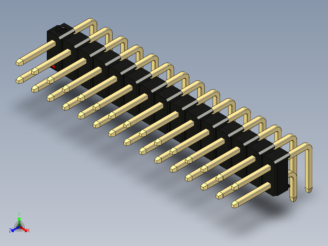 彩色公排针 100mil 2.54mm 系列-DS1022_black_2x15p_100mil_TypeD_rev1.0