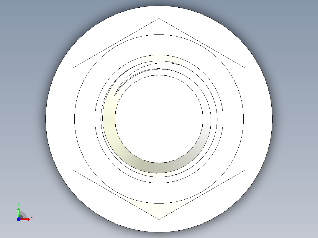 螺栓和六角螺母-1 38 - 6 UNC前视图