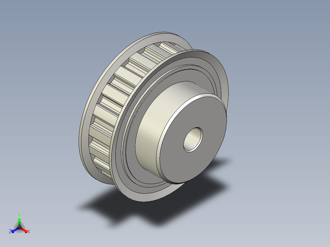L050-20 同步皮带轮--stp三维 3d模型设计图正等轴测图