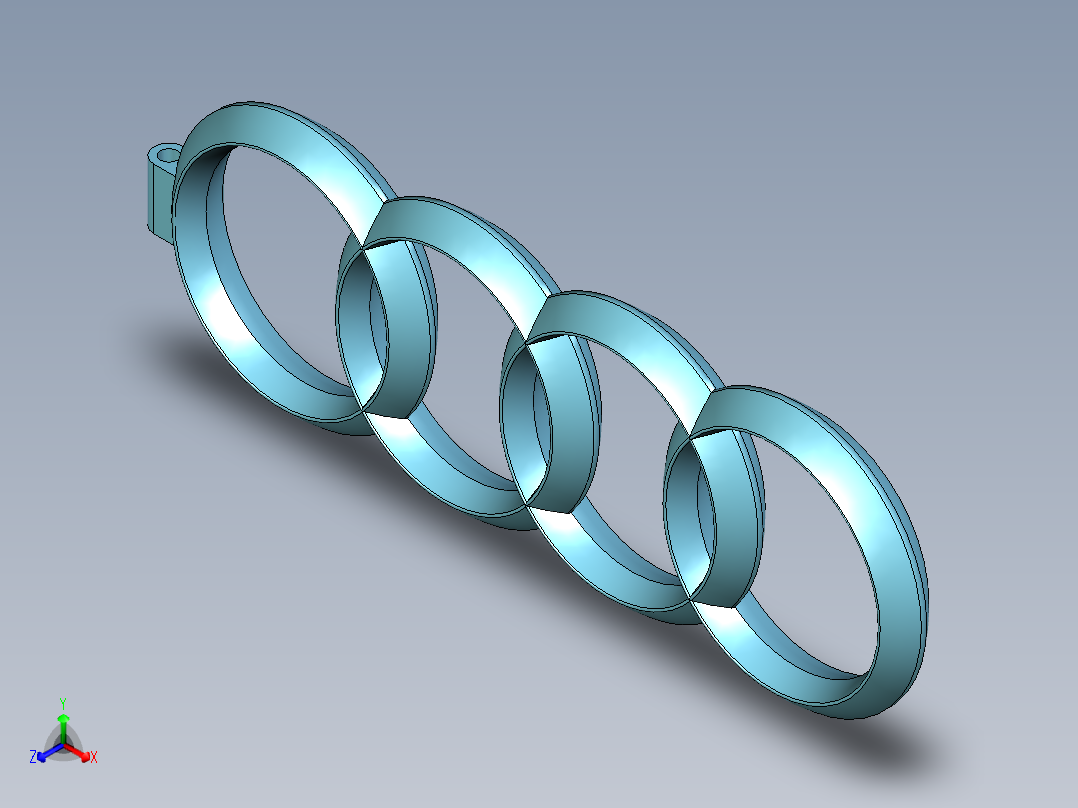 奥迪钥匙链正等轴测图