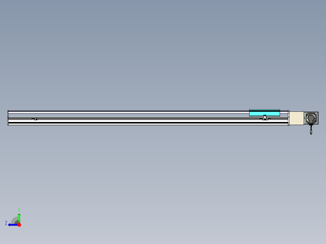 同步带滑台-半封闭B22H-L100-C-S1700-L-P75-D3-N5右视图
