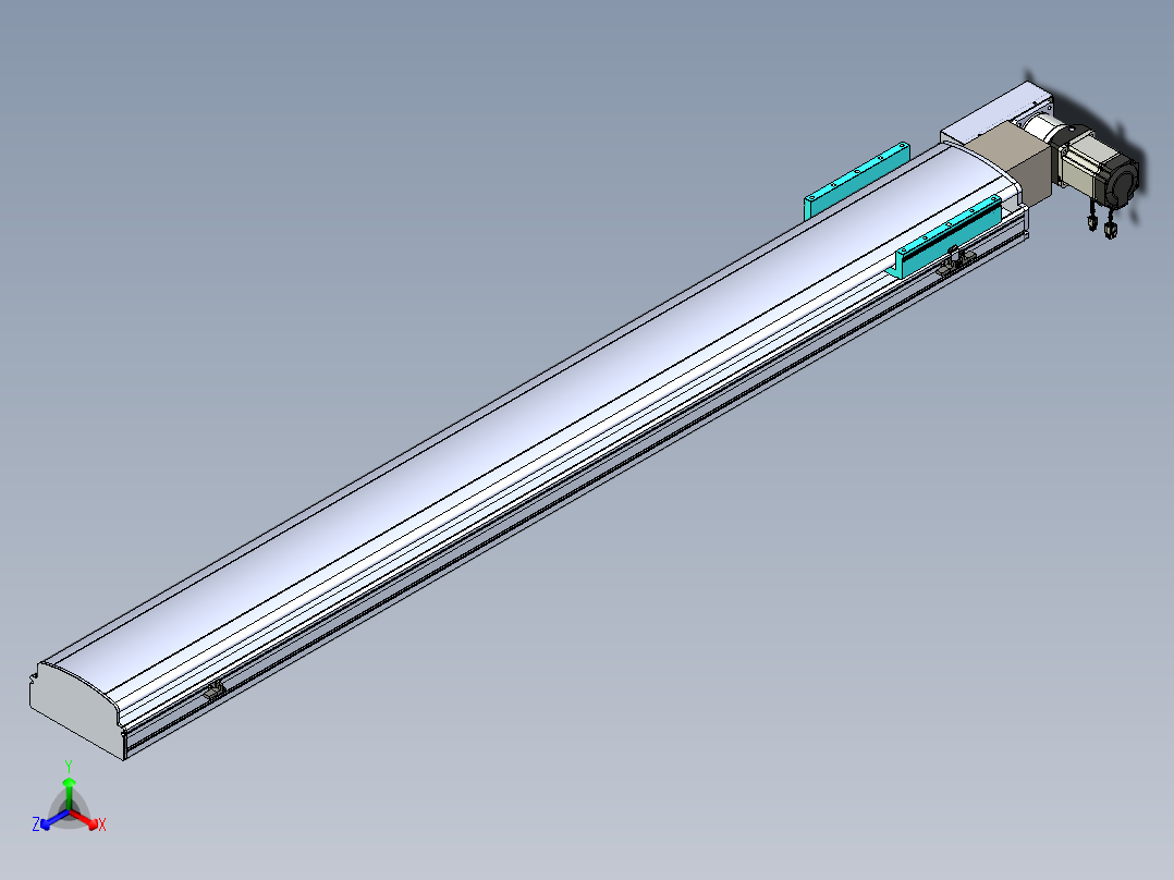 同步带滑台-半封闭B22H-L100-C-S1700-L-P75-D3-N5正等轴测图