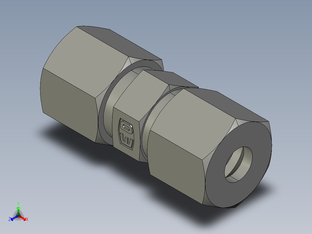 卡套式工业通用硬管接头EO Union G08ZSCF正等轴测图