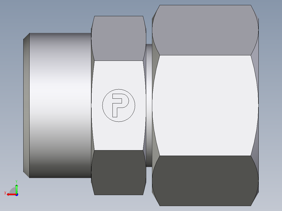 卡套式工业通用硬管接头EO_Distance_piece_adapter_DA22LOMDCF后视图