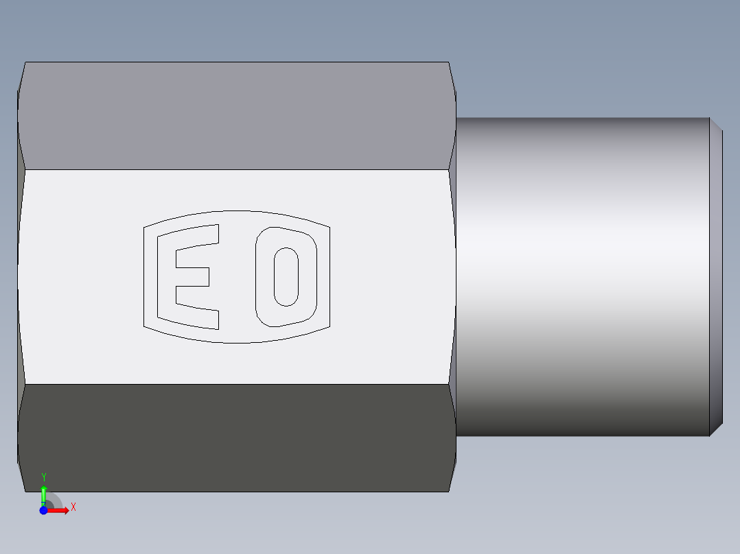 卡套式工业通用硬管接头EO_Swivel_connector_GAI06LM71X前视图