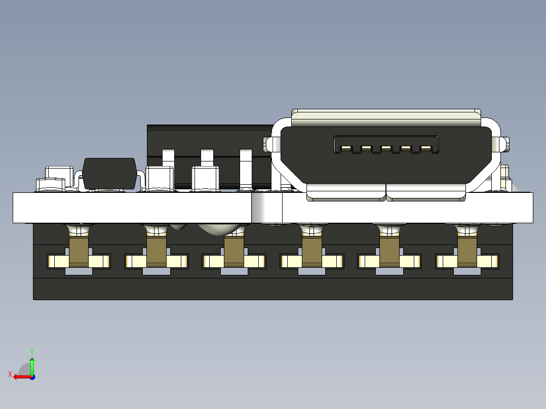 usb串口模块后视图