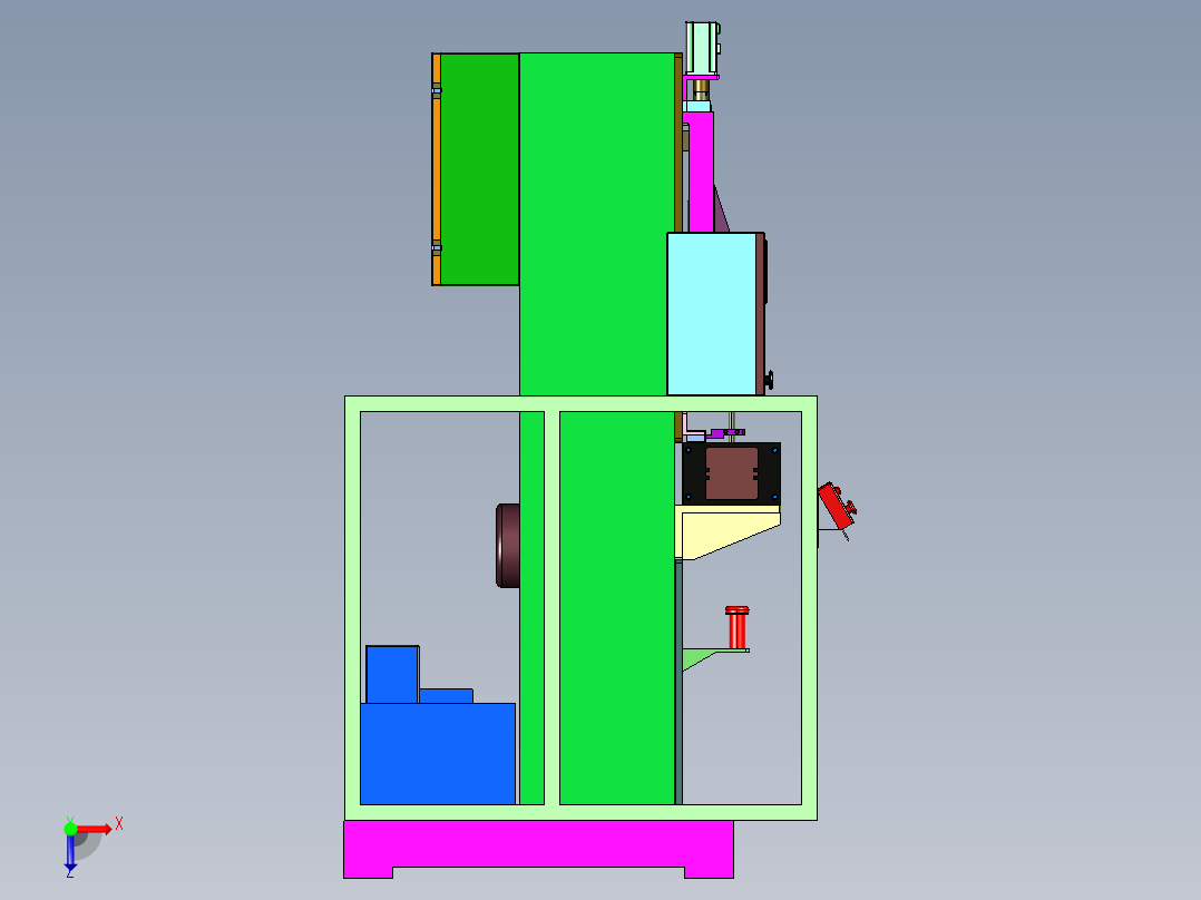 可稳定夹持的气弹簧充气机俯视图