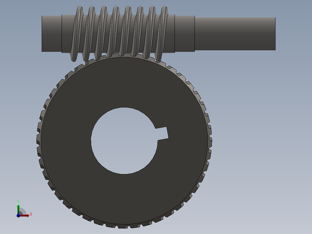 蜗轮蜗杆前视图