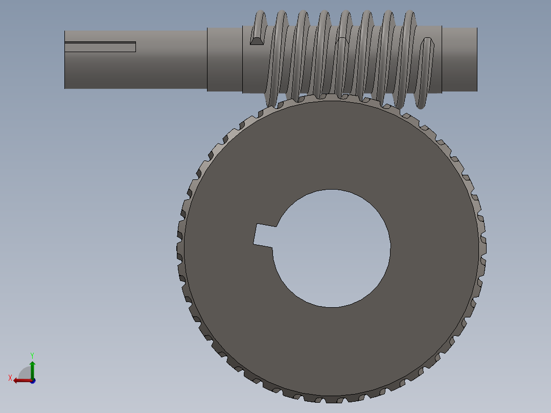 蜗轮蜗杆后视图