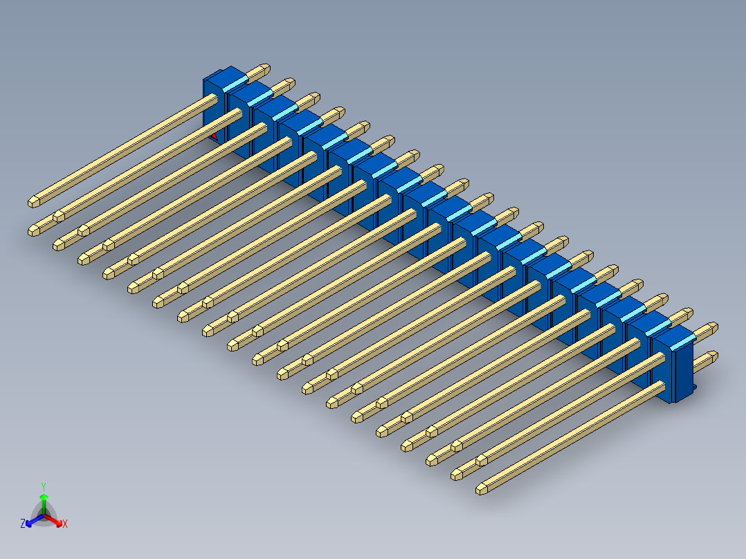 彩色公头100mil（2.54mm）系列-DS1021_blue_2x19p_100mil_Type19_rev1.0