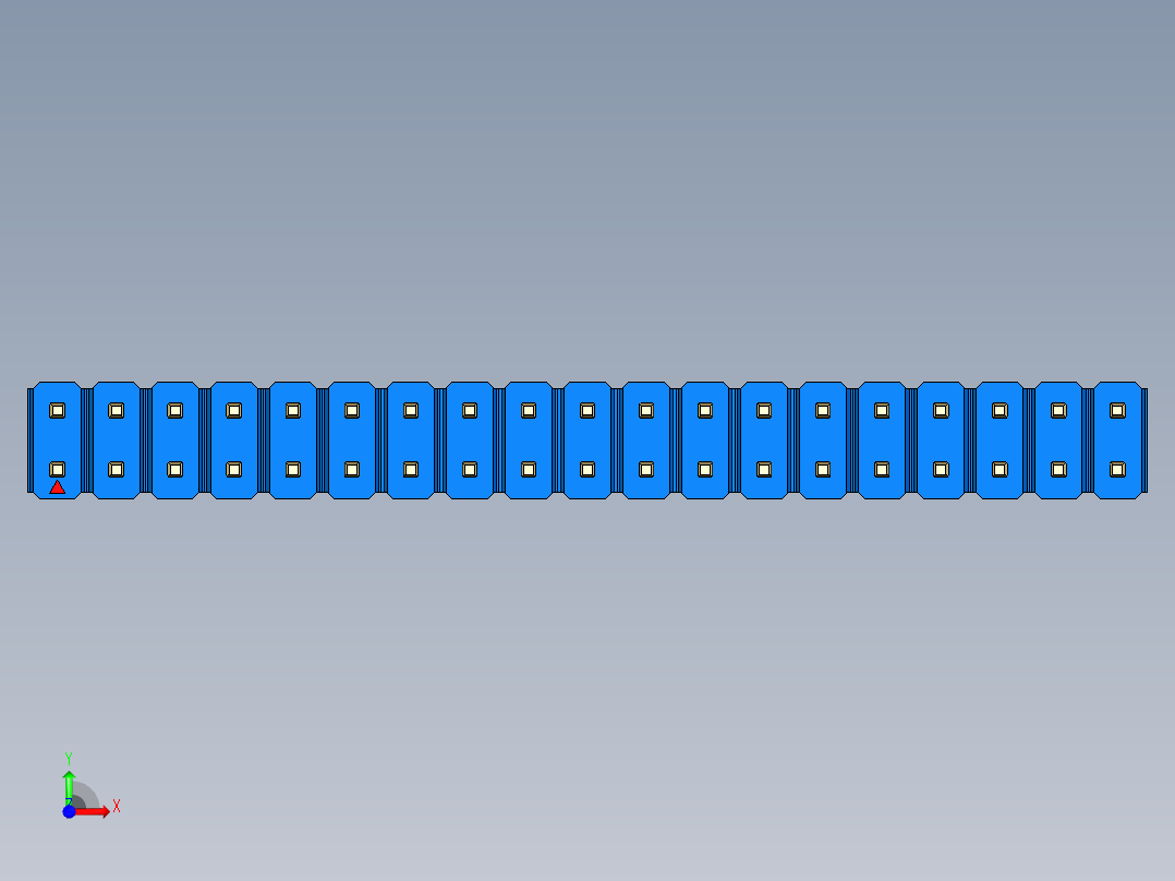 彩色公头100mil（2.54mm）系列-DS1021_blue_2x19p_100mil_Type19_rev1.0前视图