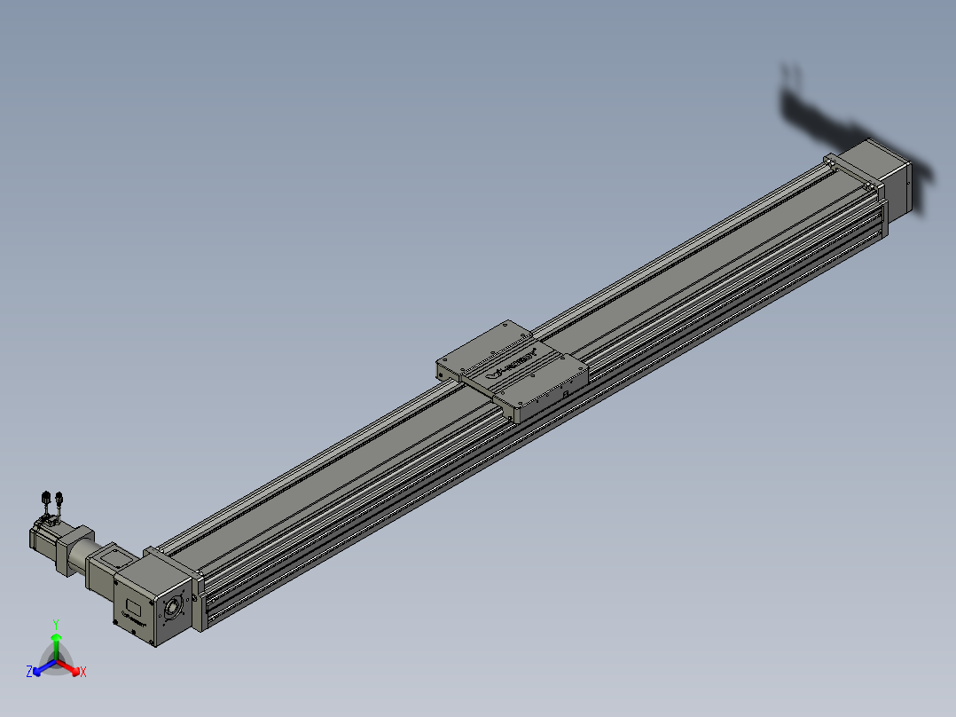 威洛博直线电机模组EB20-L224-S1900-R-ZP75-MS3-5K正等轴测图