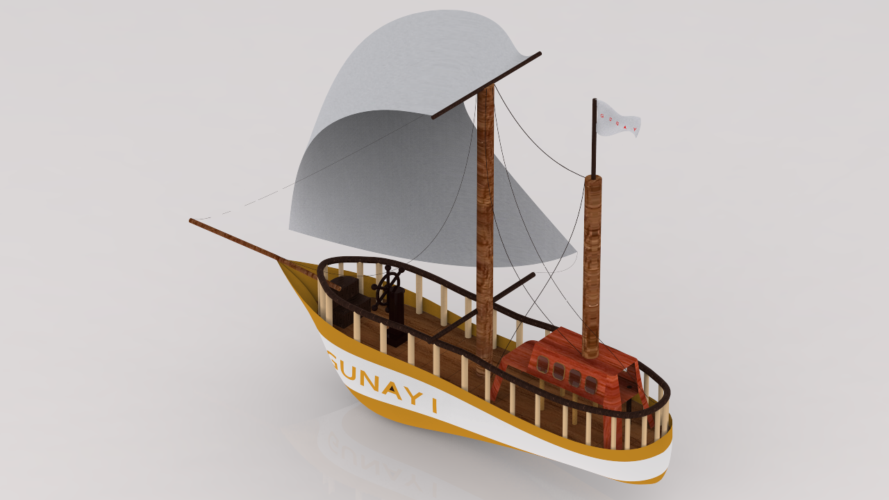 卡通版帆船3D模型图纸 Solidworks设计