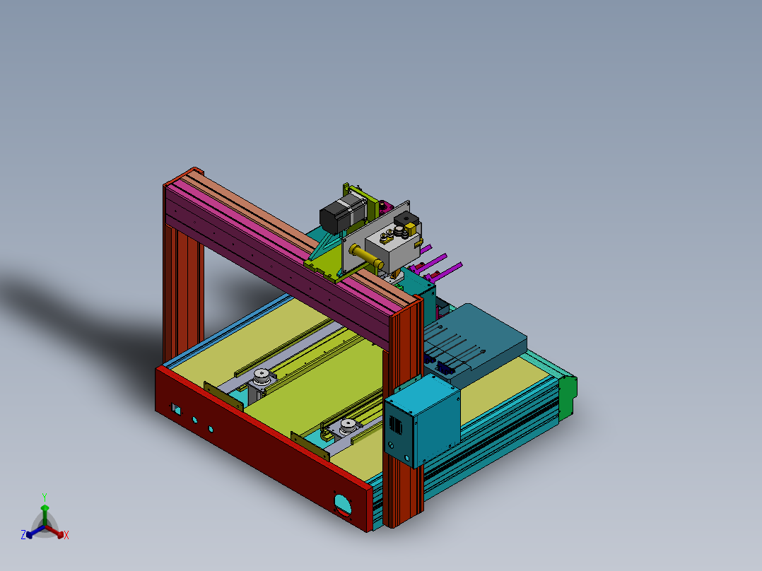 300 Y型焊锡机正等轴测图