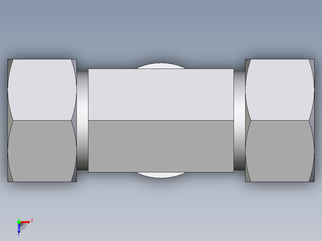 卡套式工业通用硬管接头EO_Adjustable_locknut_branch_tee_TEE18ZLRCF俯视图
