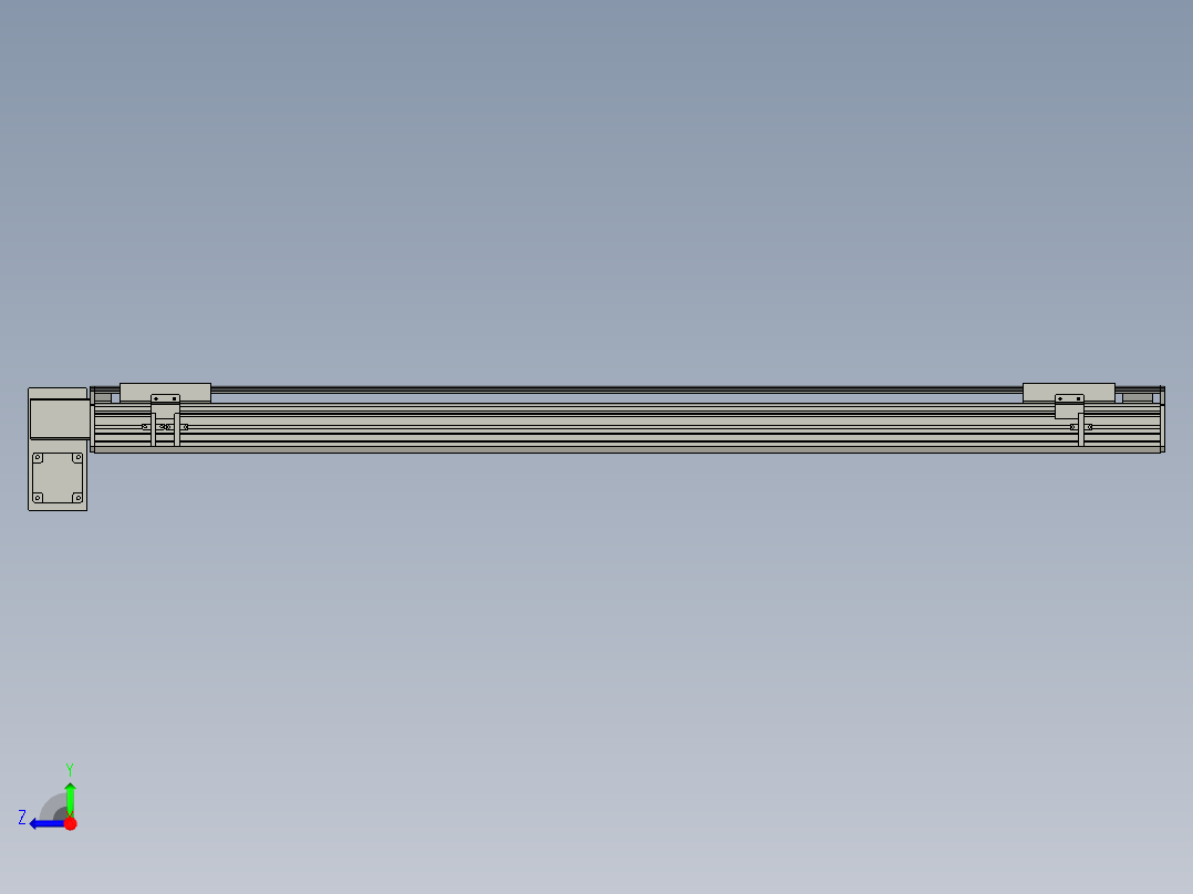 直线模组WG-LHB12-S1050-LD设计图纸右视图