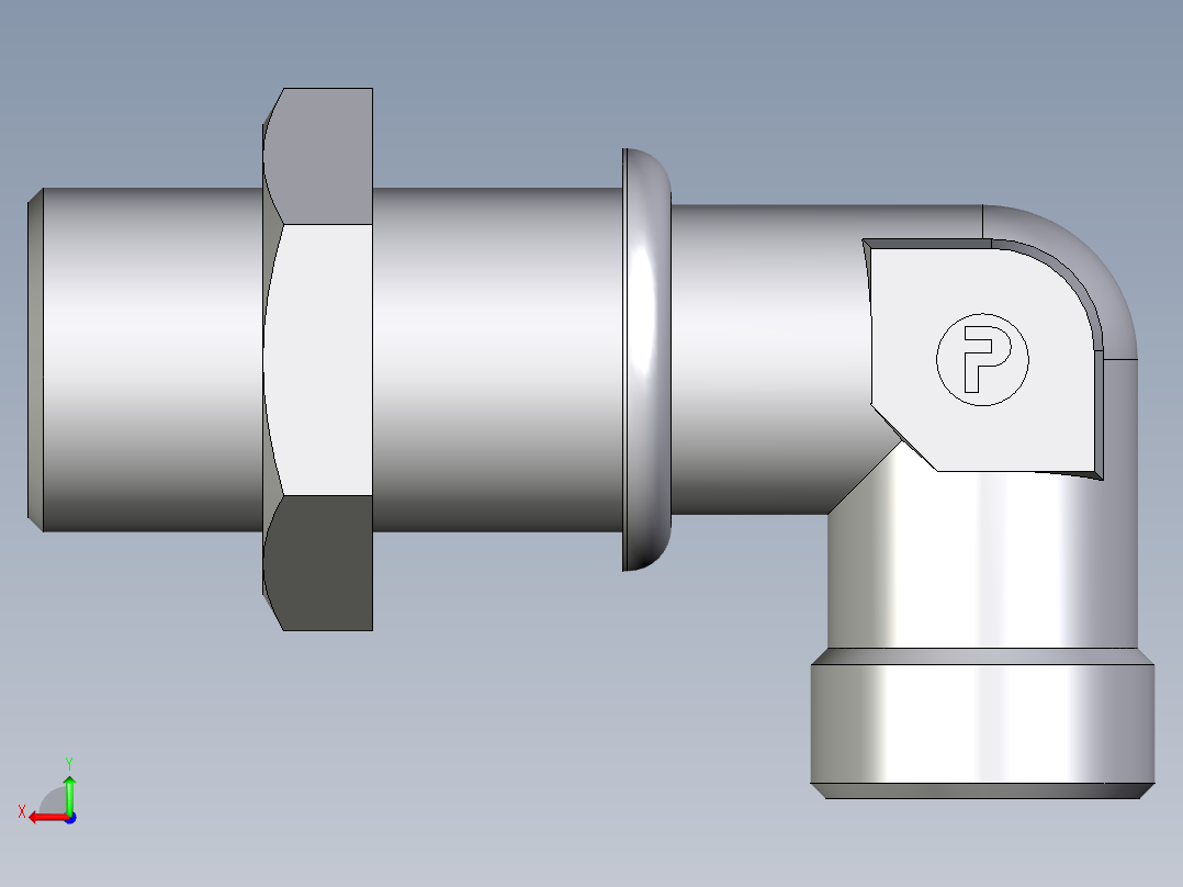 卡套式工业通用硬管接头EO_Bulkhead_elbow_WSV15LOMDCF后视图