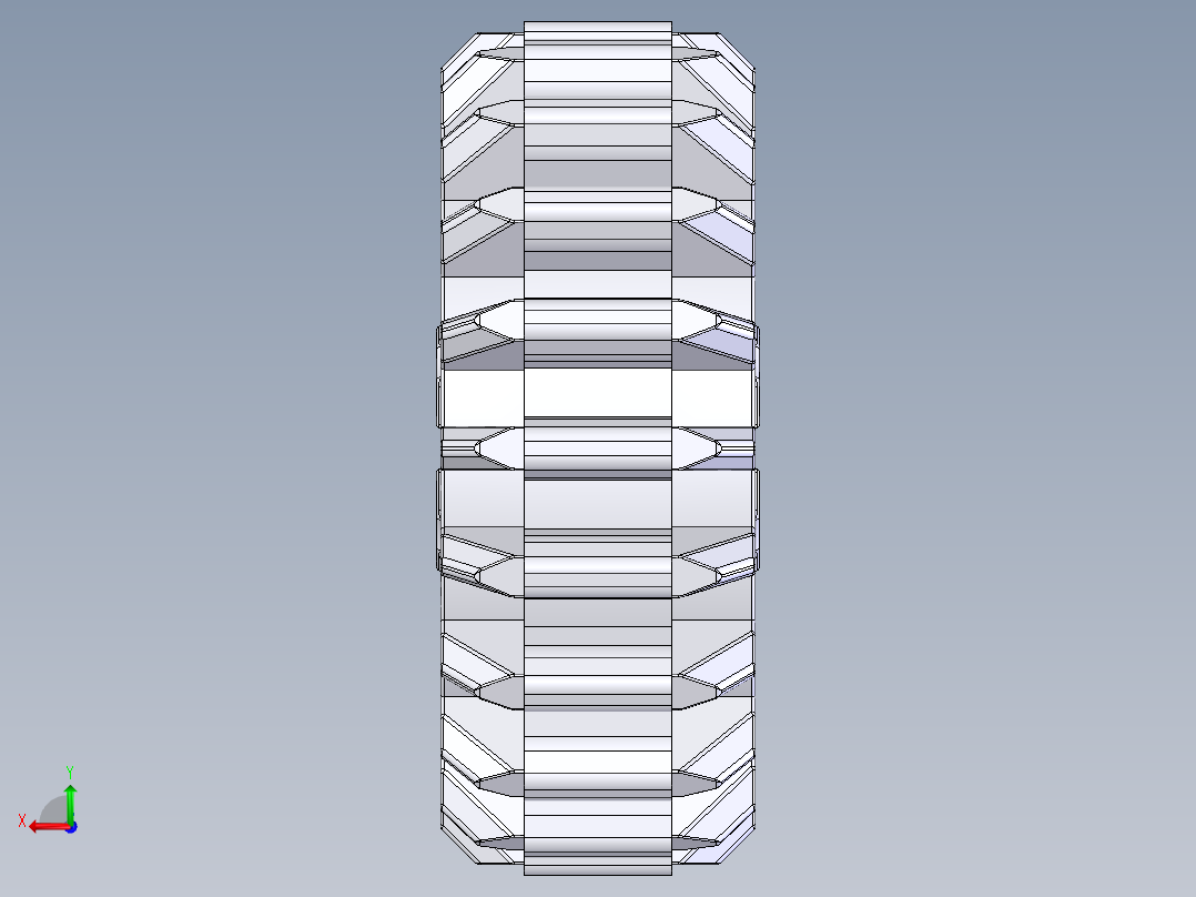 32269 White Technic Gear 20 Tooth Double Bevel.SLDPRT后视图