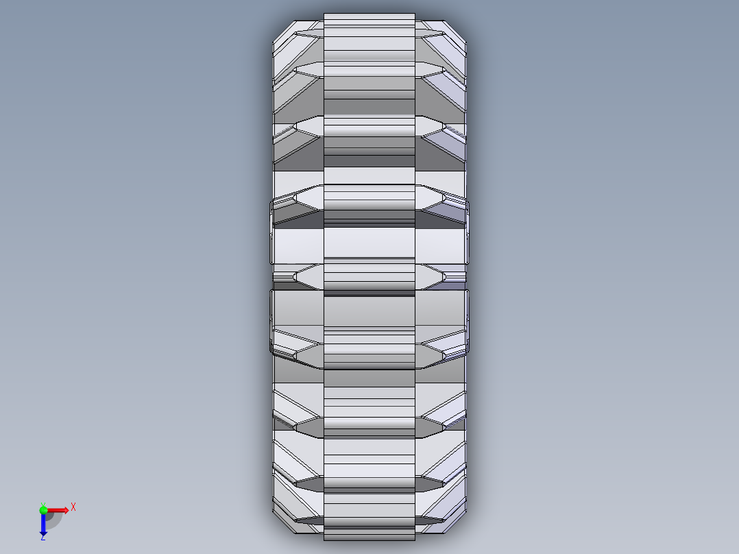 32269 White Technic Gear 20 Tooth Double Bevel.SLDPRT俯视图