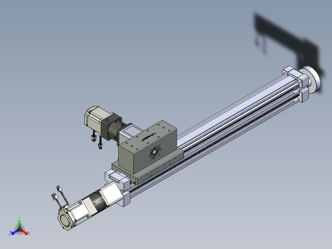 威洛博直线电机模组EB8ZR-L200-S660-RZP75B5K-ZP755K-MS3正等轴测图