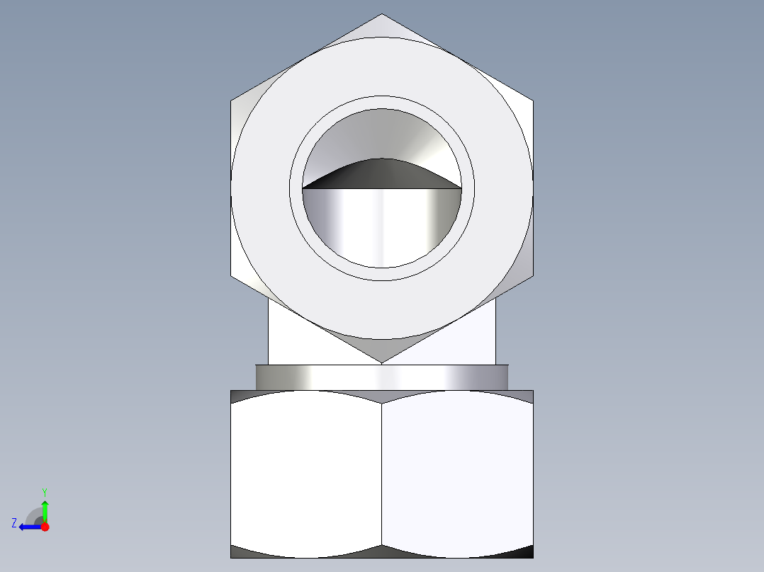 卡套式工业通用硬管接头EO_Union_elbow_W22L71右视图