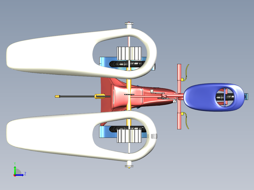 水路两栖自行车左视图