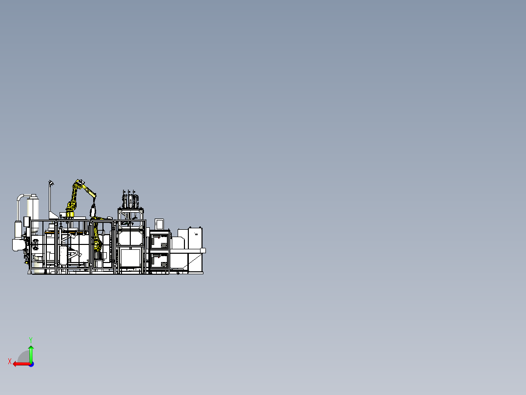 350T压铸周边自动化step后视图