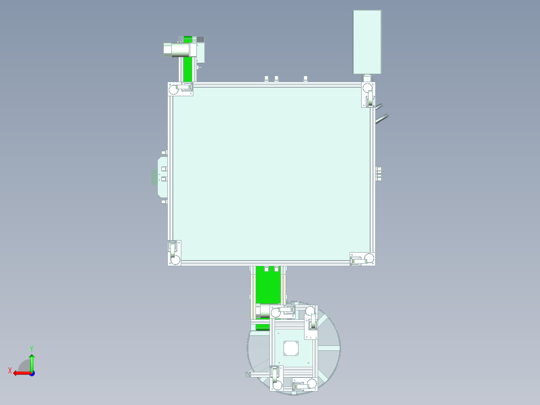 双头全自动活塞式液体灌装机 非标自动化设备3D图纸后视图
