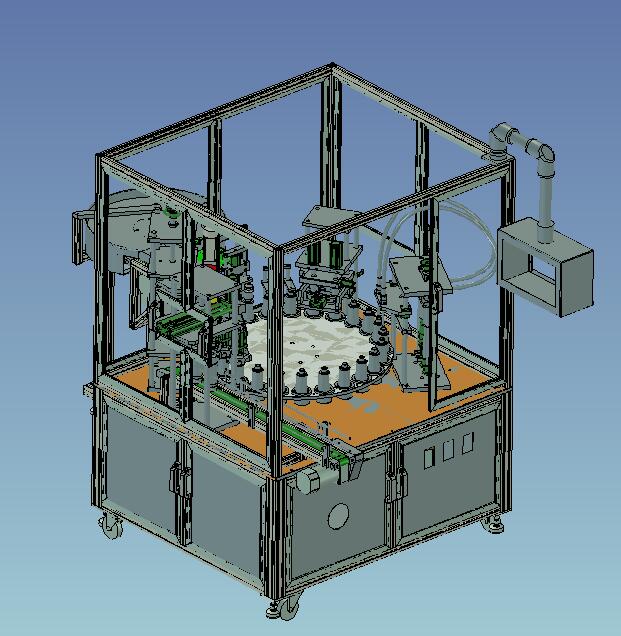 双头全自动活塞式液体灌装机 非标自动化设备3D图纸