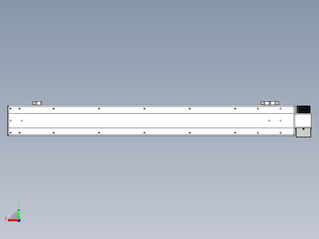 同步带滑台-半封闭B13H-L45-S1000-LU-P40-D3后视图