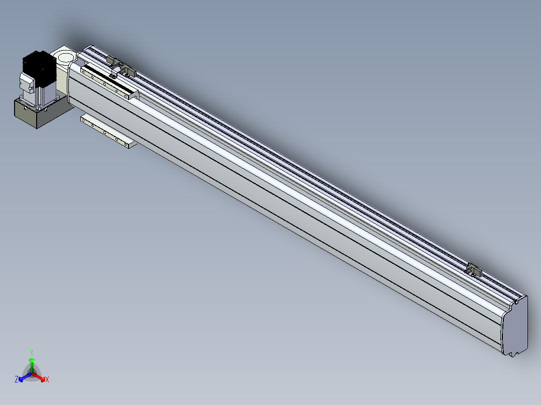 同步带滑台-半封闭B13H-L45-S1000-LU-P40-D3正等轴测图