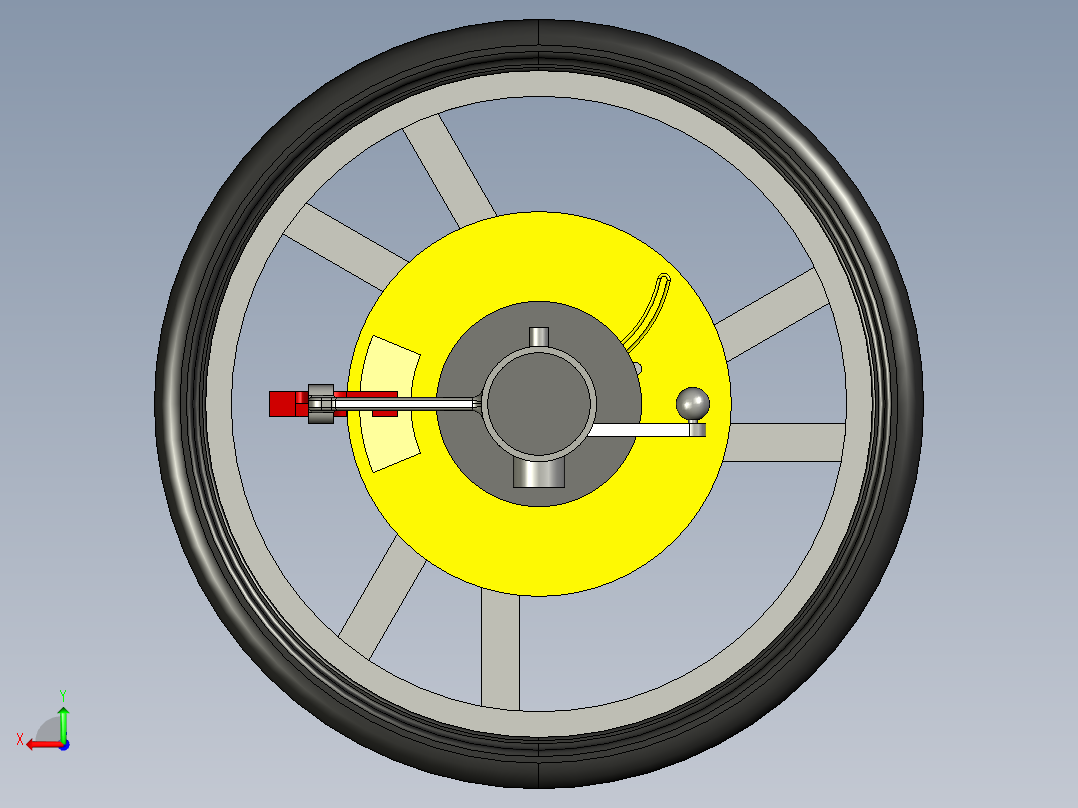 轮子模型3D模型后视图