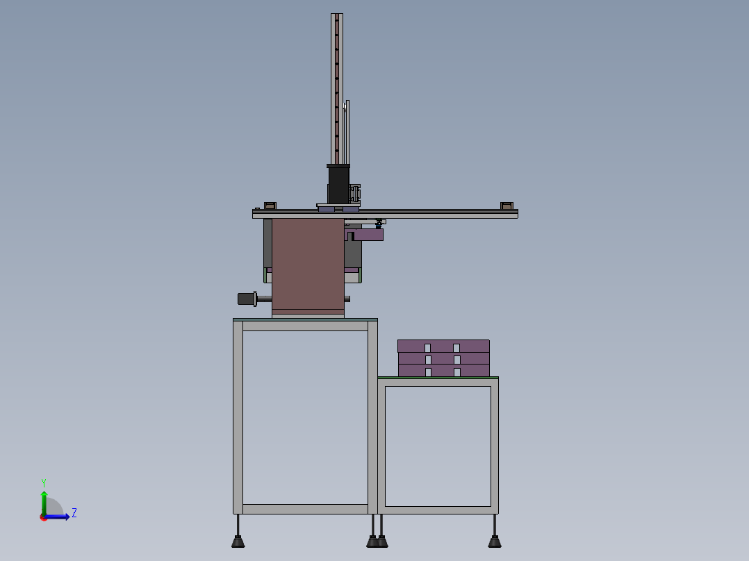 机械手全自动装盘机左视图