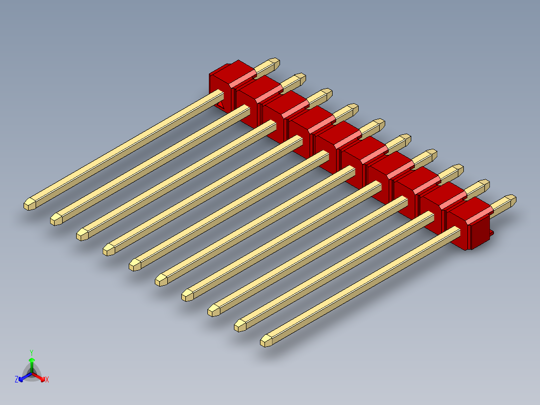 彩色公头100mil（2.54mm）系列-DS1021_red_1x10p_100mil_Type19_rev1.0