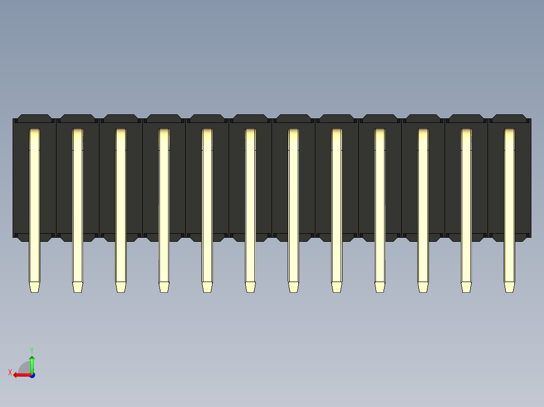 彩色公排针 100mil 2.54mm 系列-DS1022_black_3x12p_100mil_TypeD_rev1.0后视图