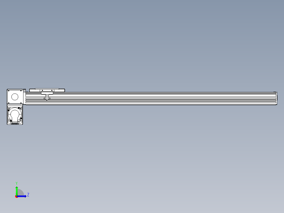 同步带全封闭直线模组TPA-HCB-110D-90-L850-LP-Y-P40-N3左视图