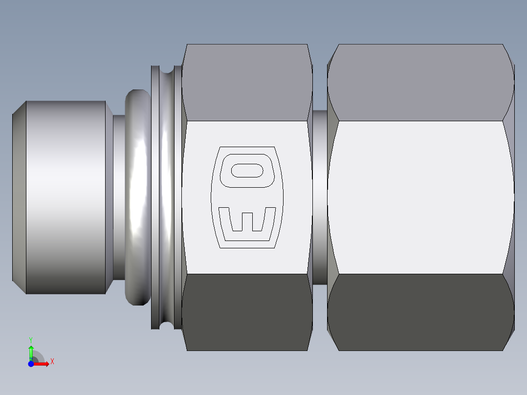 卡套式工业通用硬管接头EO_Swivel_connector_EGEO12LMCF前视图
