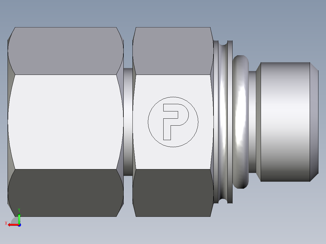 卡套式工业通用硬管接头EO_Swivel_connector_EGEO12LMCF后视图