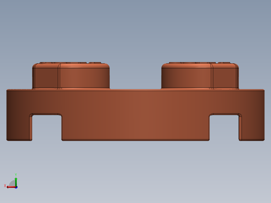 乐高零件 4032 板 2 x 2 圆形-4032 Bright Reddish Orange Plate 2 x 2 Round.SLDPRT后视图