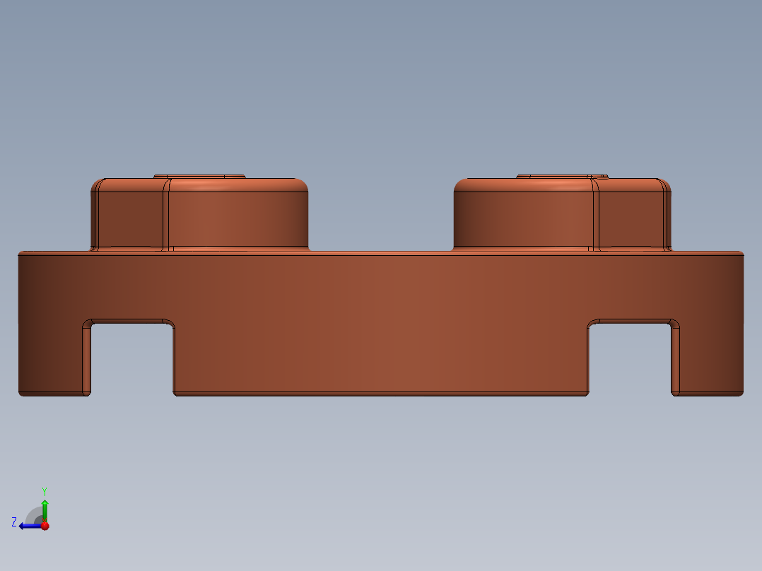 乐高零件 4032 板 2 x 2 圆形-4032 Bright Reddish Orange Plate 2 x 2 Round.SLDPRT右视图